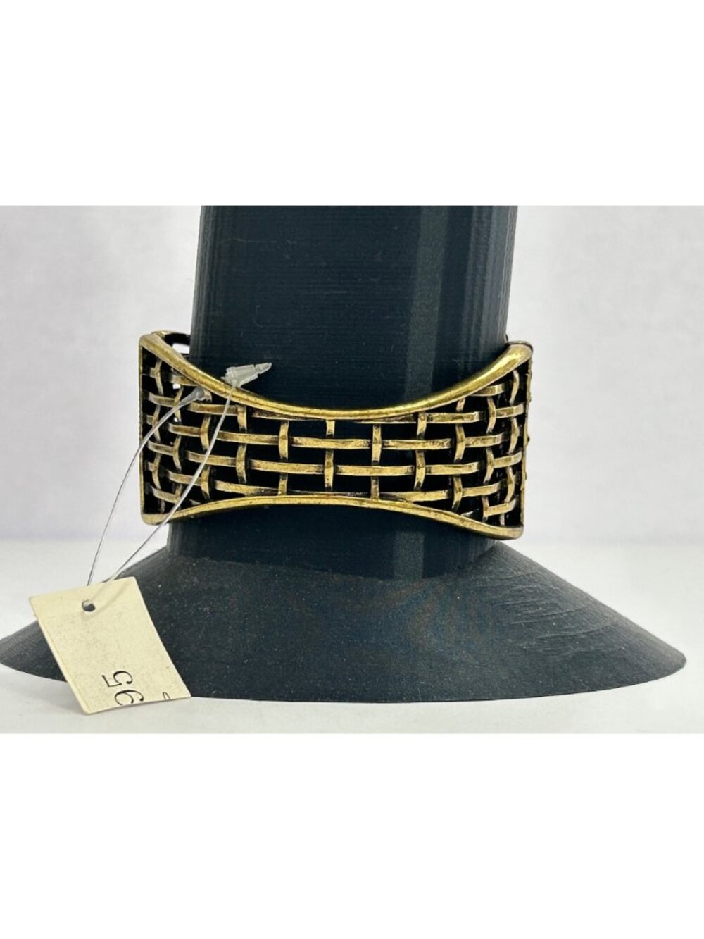 Vintage SDLZ Colorful Rhinestone Flower Faceted Cuff Bracelet Gold-Tone Costume - Picture 3 of 8